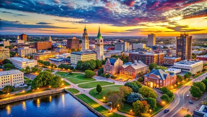 Aerial View of Bridgeport, CT: Iconic Landmarks & Cityscape Drone Photography