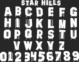 Star Hills white Alphabet vector letters