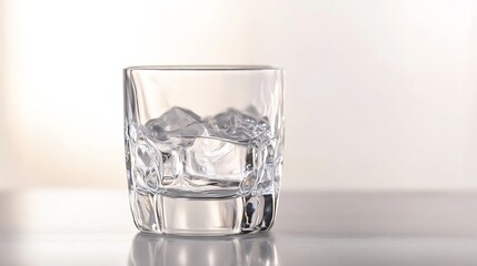 Minimalist Clear Ice Cube Glassware Perfect for Smooth Whiskey Serving : Generative AI