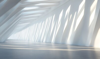 Illuminated architectural interior showcasing modern design and shadows