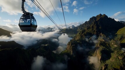 Cable Car Ride Above the Clouds in Madeira's Majestic Mountains