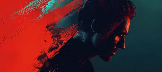 Artistic Indie Film Poster: Dramatic Photography with Abstract Elements and Striking Typography