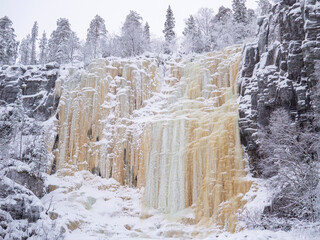 Korouma Frozen Waterfalls, Korouoma Canyon - zamarznięte wodospady, Finland
