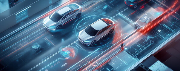 Futuristic transportation hub showcases advanced vehicle technology and smart mobility solutions