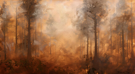 Jesienny las we mgle – malownicza i tajemnicza atmosfera.