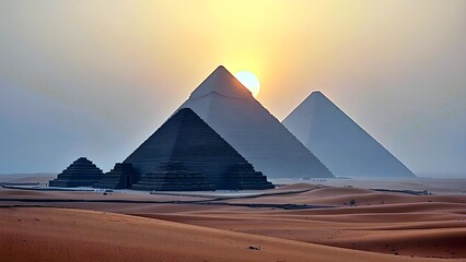 Cairo: Pyramids of Giza at Dawn - 02