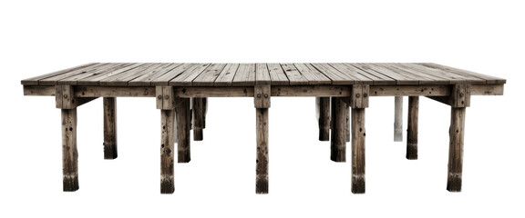 Old wooden dock isolated, cutout 