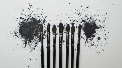 Pędzle artystyczne na białym tle