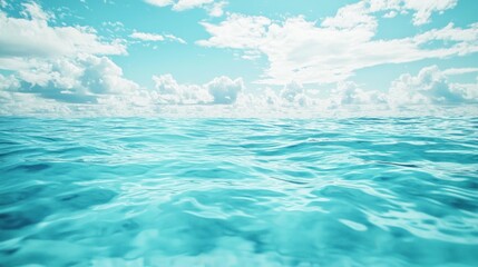 Calm turquoise ocean surface under a bright sky