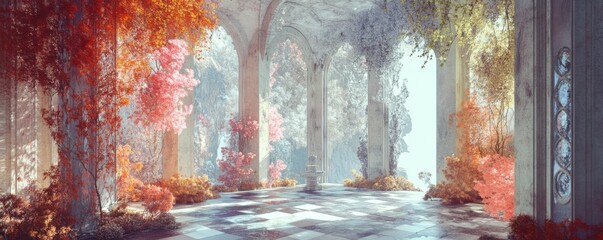 A castle interior, interior, Fairy tale, castle. .