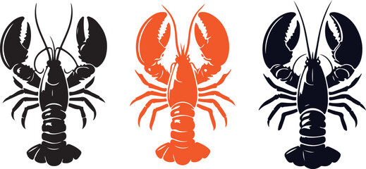 vector illustration of a silhouette of a lobster