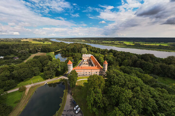 Aerial View of Panemune Castle in Jurbarkas District, Lithuania