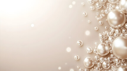 un fondo liso con espacio de copia con perlas brillantes y elegantes sobre el fondo para diseño elegante y sofisticado moda y lujo