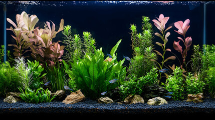 Aquarium With Plants And Fish