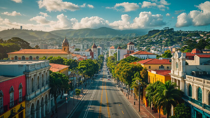 San Jose city, the capital of Costa Rica, sunny summer day