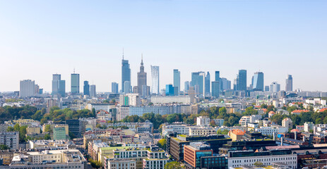 Warszawa, widok na miasto z okolic mostu Świętokrzyskiego