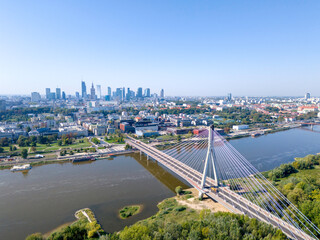 Warszawa, widok na miasto z okolic mostu Świętokrzyskiego