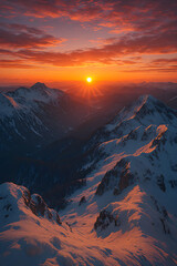 sunset in the mountains