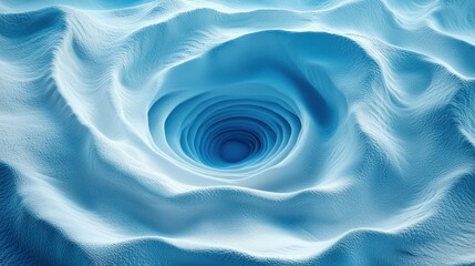 Abstract Blue Vortex: A Digital Depiction of a Whirlwind in Ice