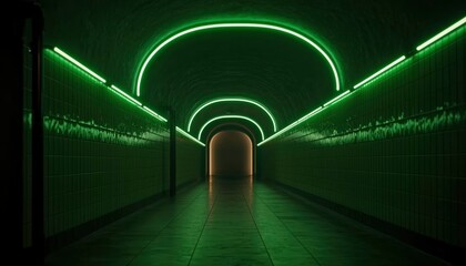 Neon Green Tunnel Corridor