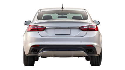 car with back view isolated on transparent white background, clipping path