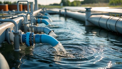Efficient wastewater treatment plant with clean water flow
