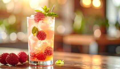 Refreshing Lychee Raspberry Cocktail - Summer drinks