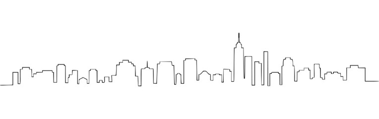 Minimalist black line art new york city skyline