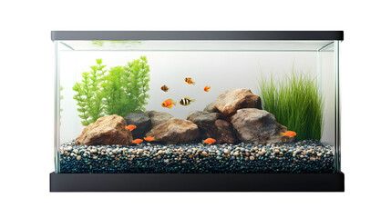 Empty Fish Tank Glass on Transparent Background - Professional Aquarium Image