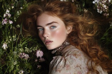 Dziewczyna wśród kwiatów