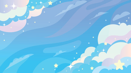 Colorful sky, dream illustration, rainbow fantasy background