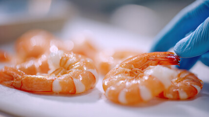 Preparing raw shrimp by deveining