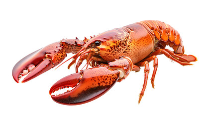 whole red lobster isolated on white background