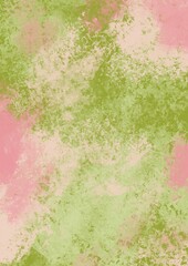Green grass and pink flower dry brusk stroke on paper illustration for decoration on spring, garden and nature concept.