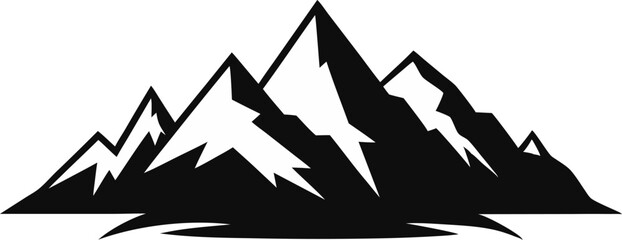Mountain Range Silhouette Vector Illustration 