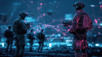 Futuristic Soldiers in Combat