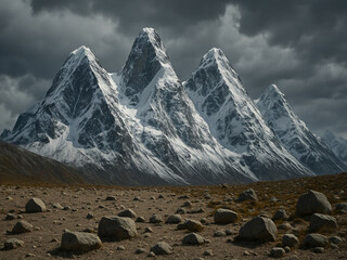 Krajobraz gór, szczyty