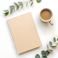 blank notebook and coffee