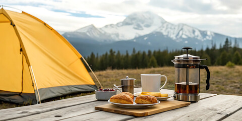 camping in the mountains