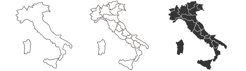 Italy map – vector illustration of regions and political borders