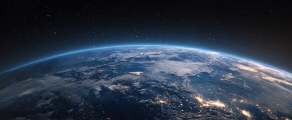 The stunning view of Earth from space showcasing its blue atmosphere and vibrant continents.
