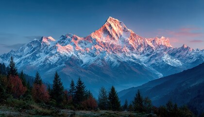 Majestic mountain peak at dawn (1)