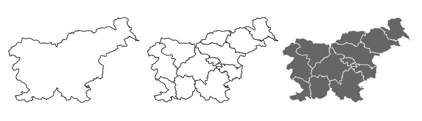 Slovenia map – vector illustration of regions and political borders
