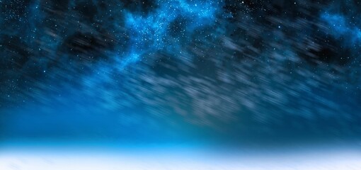 Digitally generated Aurora night sky in blue