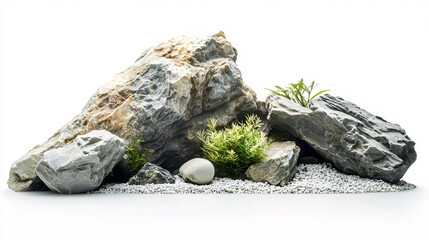 Aquarium Rocks for Fish Tank Decoration - Isolated on White Background