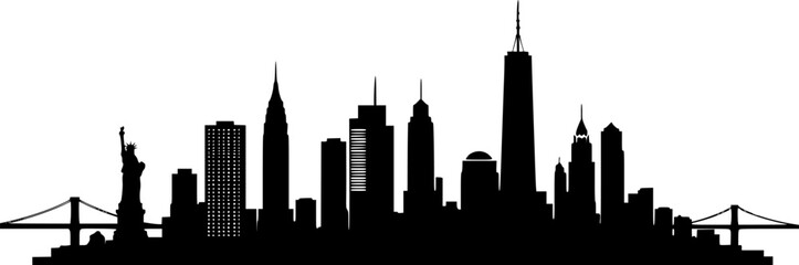 New York City Skyline/land marks vector Silhouette 