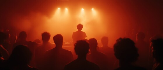 Energetic indie music concert with enthusiastic crowd in intimate venue