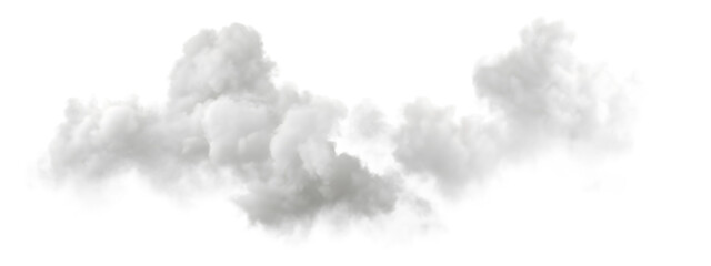 Isolated white cloud on black background for compositing and design element