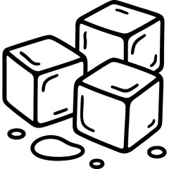 Acrylic ice cubes outline icon vector