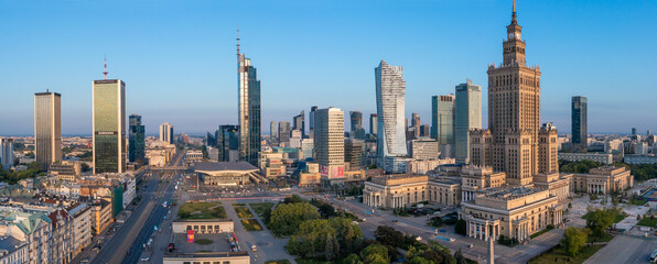 Warszawa, panorama centrum miasta